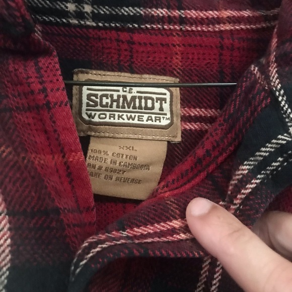 black and red flannel workshirt - Picture 5 of 5